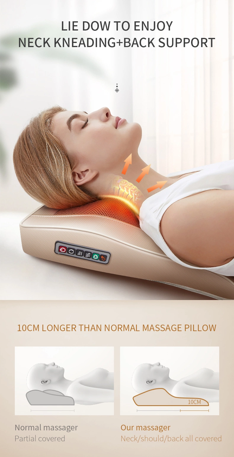 Electric Vibrating Shiatsu Heat Neck Back Lumber Massage Pillow Cushion