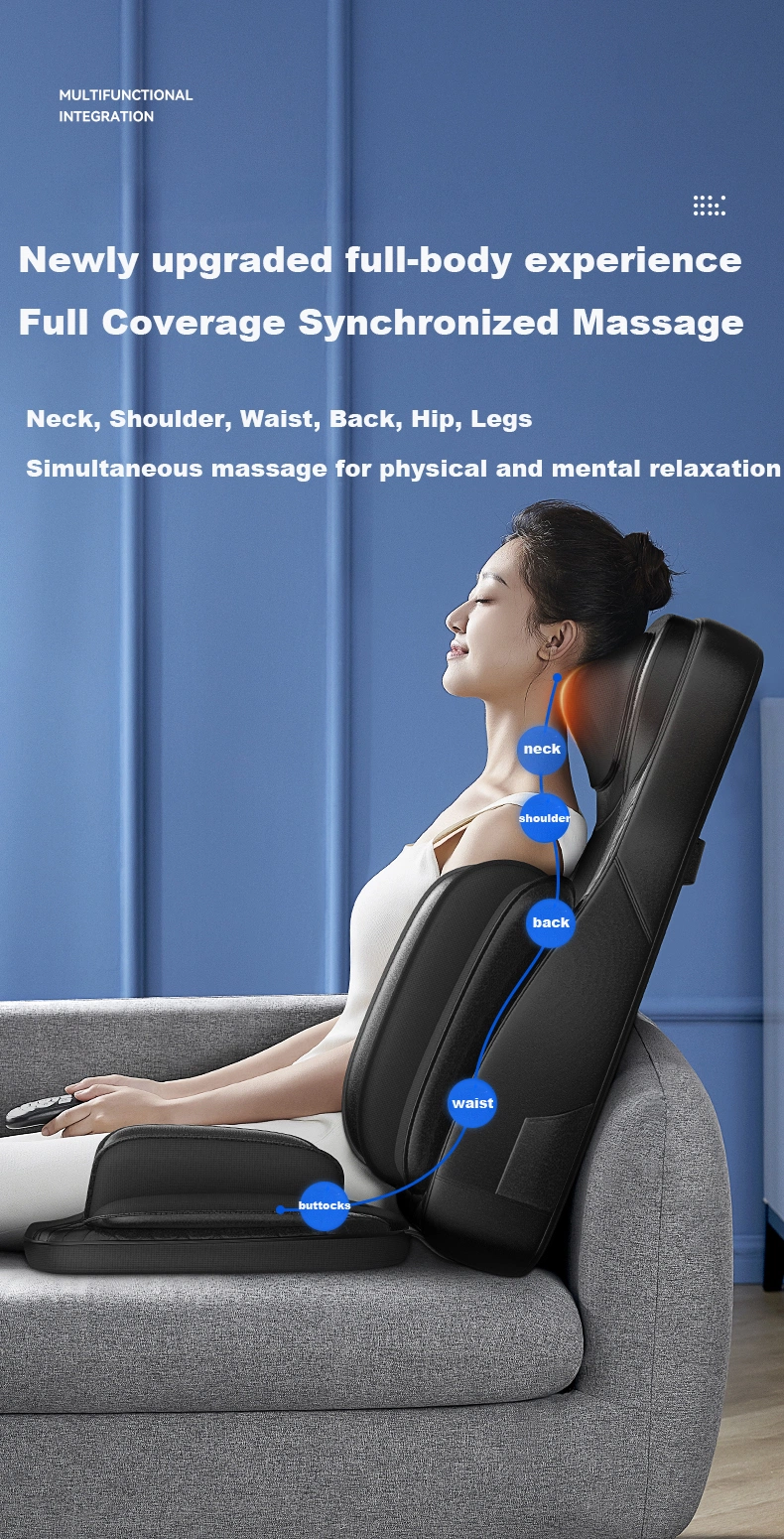 Ningdecrius 8 Kneading Heads Massage Car Home Electric Back Pain Relief Body Personal Smart Shiatsu Back Seat Massage Cushion