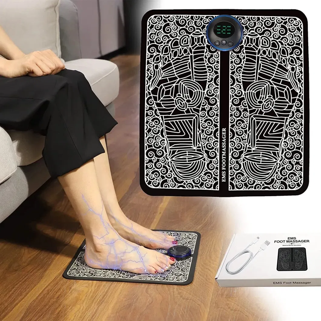 Tens Massage Pad Feet Stimulator Massage Mat Electric Vibrating EMS Foot Massager