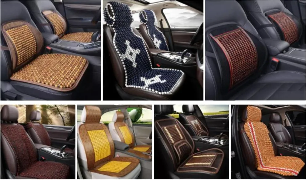 Waterproof Auto Accessorie Massage Breathable Cool Waterproof Color Car Wooden Seat Cushion Cover