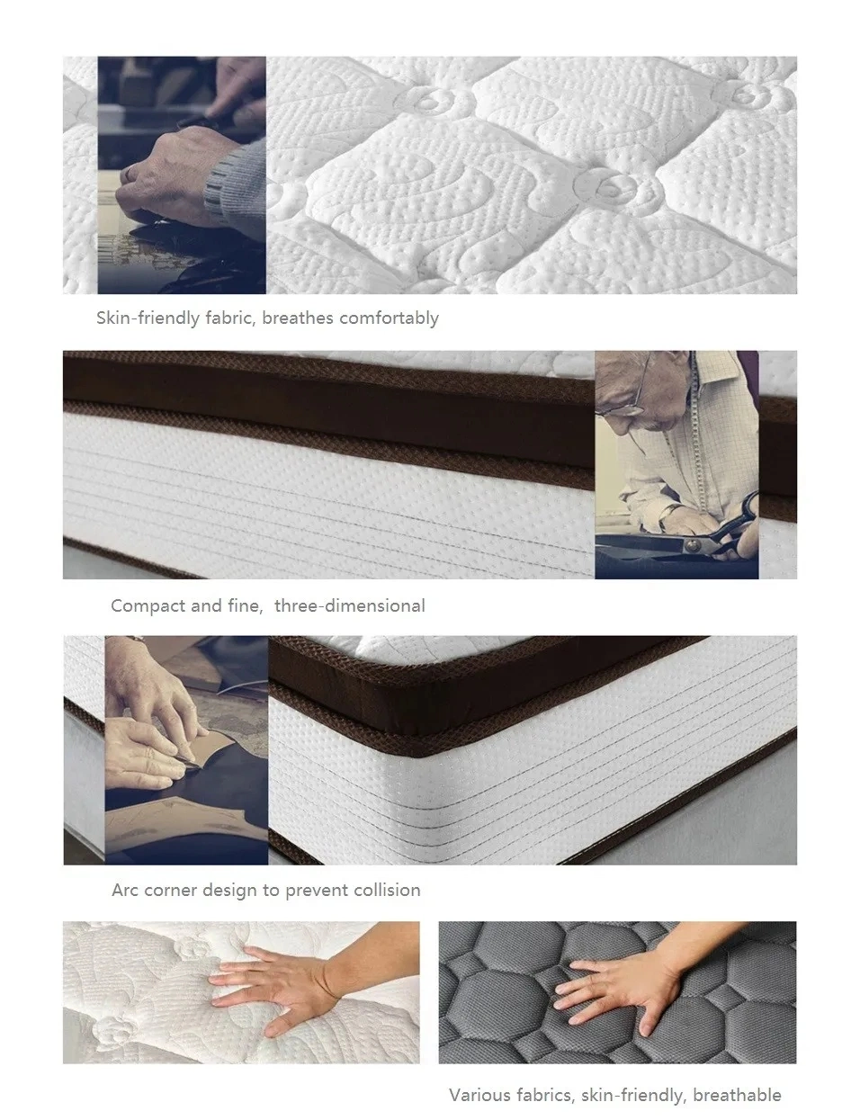 Anti-Apnoea Massage OEM Environmental Memory Foam Comfort Level Tri-Folding Mattress