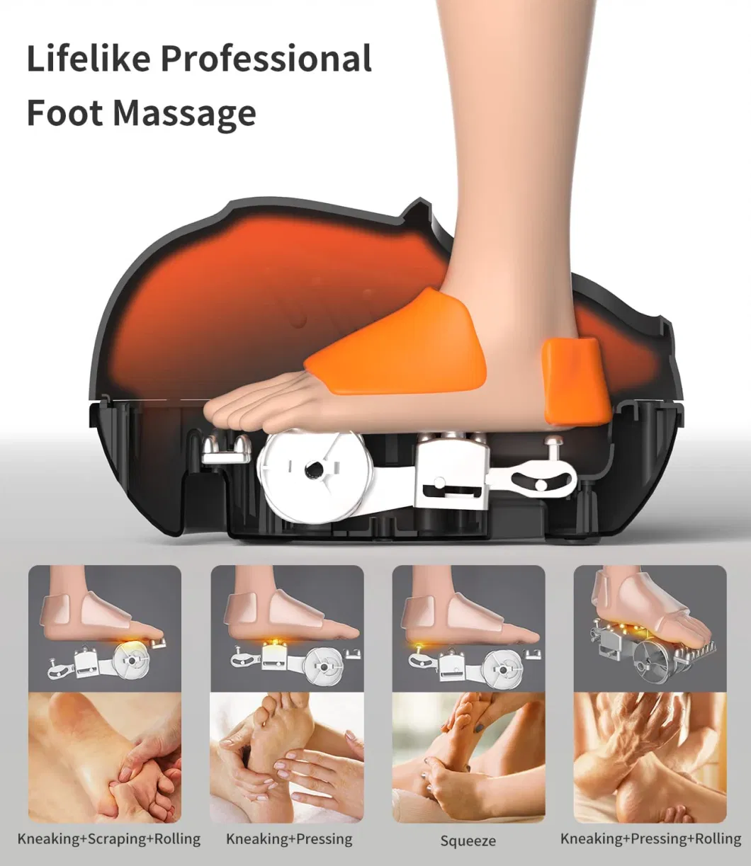 New 3 in 1 Foot Massager with Heat Kneading Vibration Air Compression