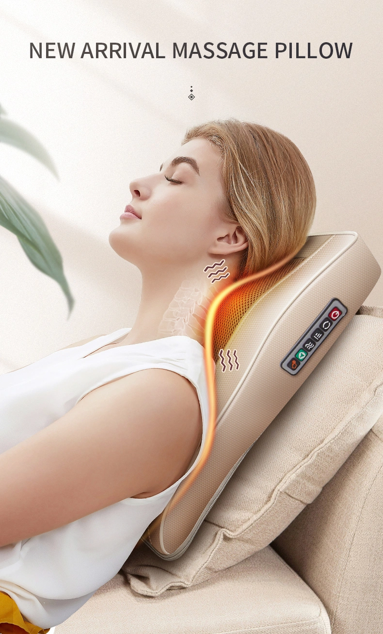 Electric Vibrating Shiatsu Heat Neck Back Lumber Massage Pillow Cushion