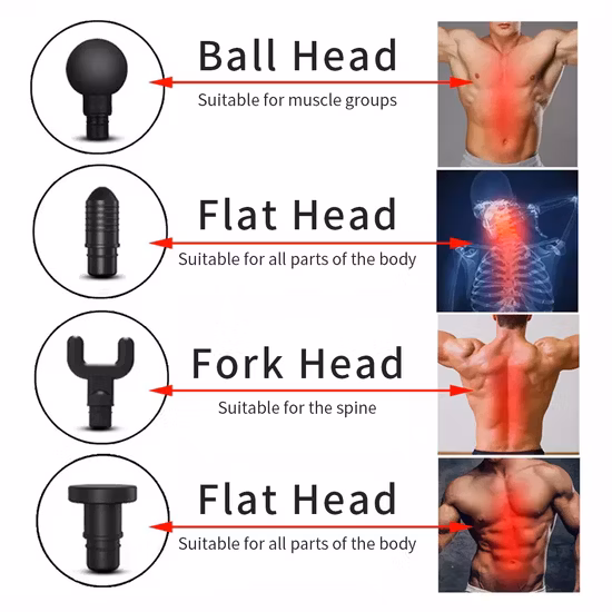 Fitness Full Body PRO Massage Gun 4 Head Handheld Portable Fascia Massager Cordless High-Quality Electronics	Massager