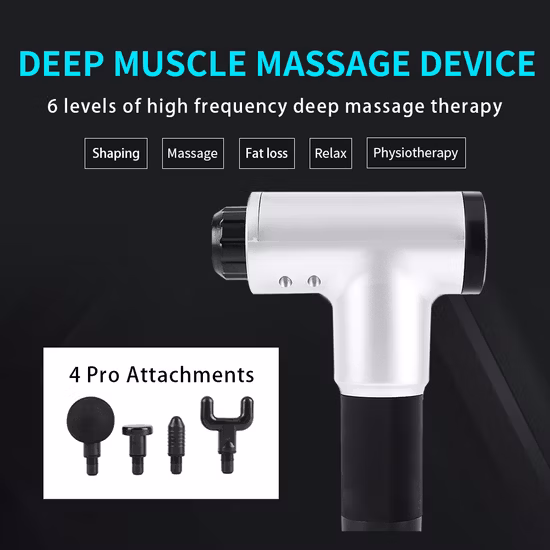Fitness Full Body PRO Massage Gun 4 Head Handheld Portable Fascia Massager Cordless High-Quality Electronics	Massager