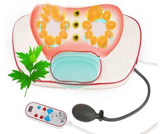 New Style Shiatsu Air Inflation Cervical Neck Traction Muscle Pain Relief Magnetic Body Massager Massage Pillow with Heat Function 
