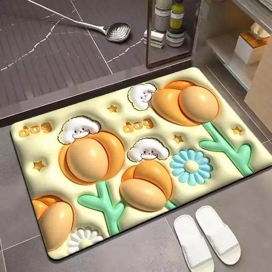 Popular Beige Tile Bath Shower Massage Soft PVC Non