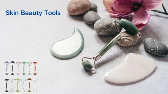 Wholesale Handheld Cusotmize Logo Natural Jade Facial Massager Tool Guasha Jade Massage 