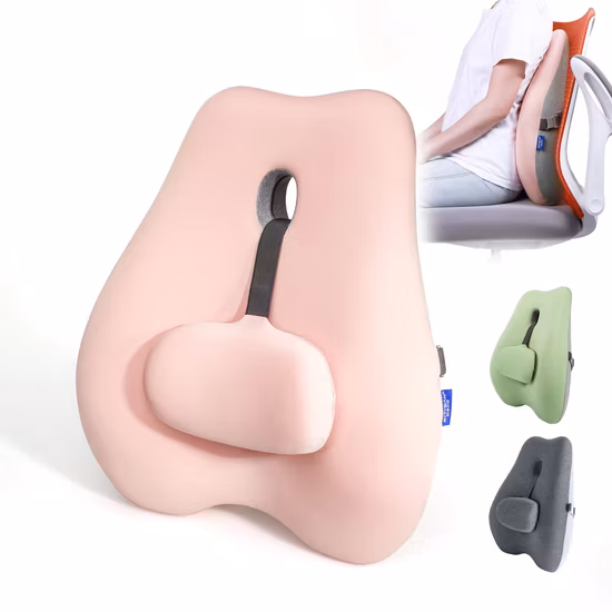 Heating and Massage Inflatable Waist Pillow Buckwheat Lumbar Back Support Cushion