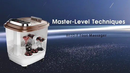 Fuan Fangao Electric Vibrating Heat Bubble 4 Rollers Waterfall Foot Wash SPA Bath Massager with Handheld Controller 